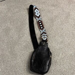 Geometric Patterned Strap with Gold Accents